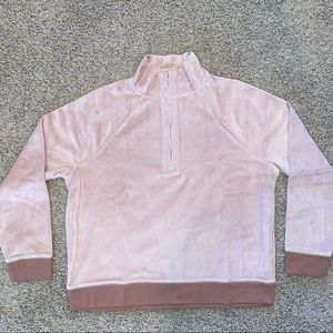 Madewell MWL Velour Half-Zip Sweatshirt Wisteria Dove Size Medium